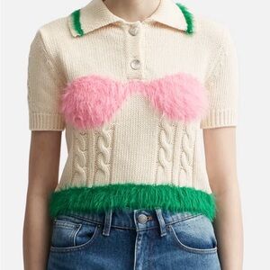 Andersson Bell Hayes lingerie intarsia knit top sweater